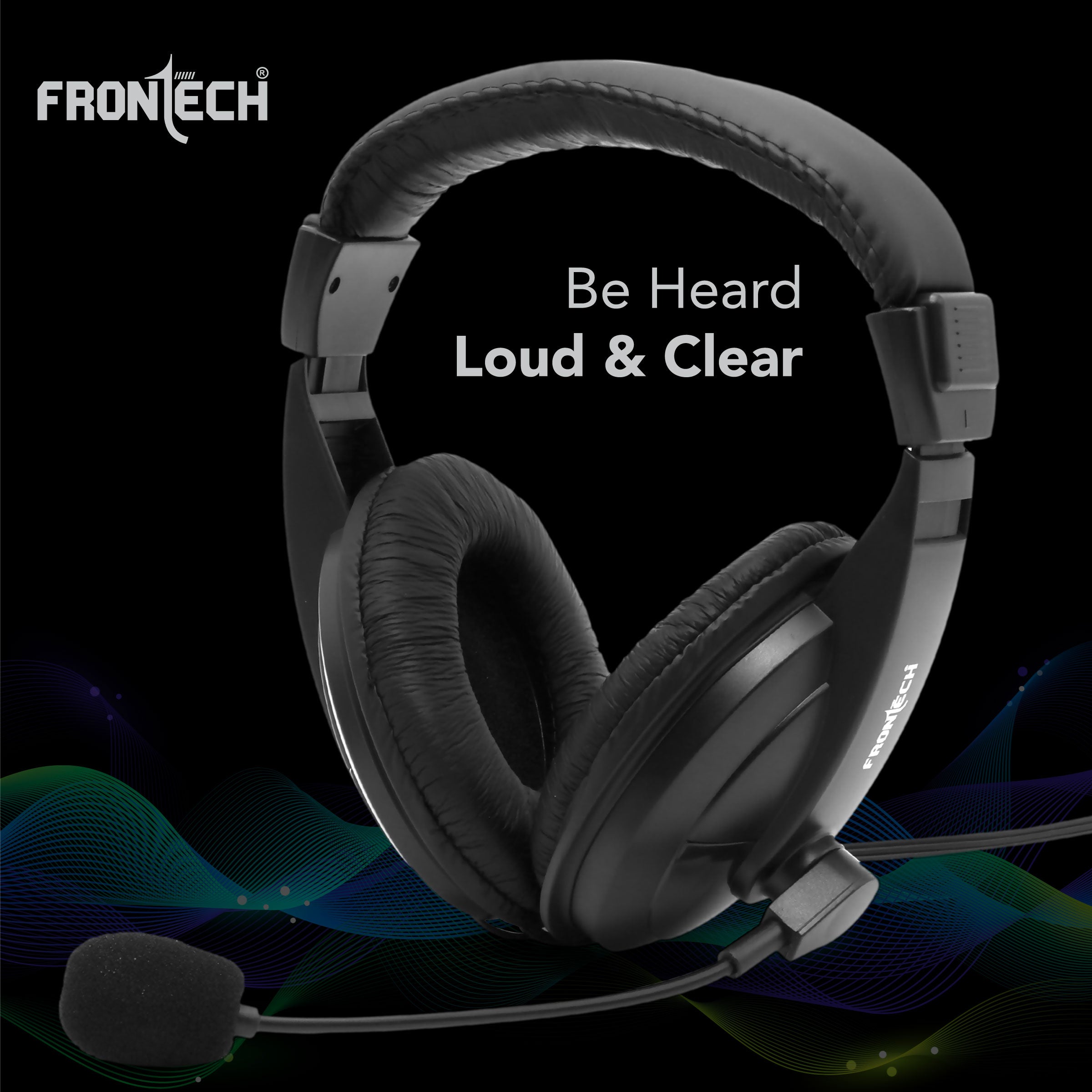 Frontech On-Ear USB Headphone | 40mm Drivers, Built-in Mic, Adjustable Boom (HF-3442) Frontech On-Ear USB Headphone | 40mm Drivers, Built-in Mic, Adjustable Boom (HF-3442)
